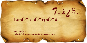 Turós Árpád névjegykártya