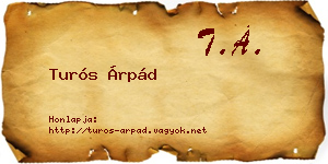 Turós Árpád névjegykártya