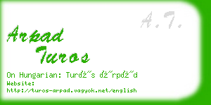 arpad turos business card